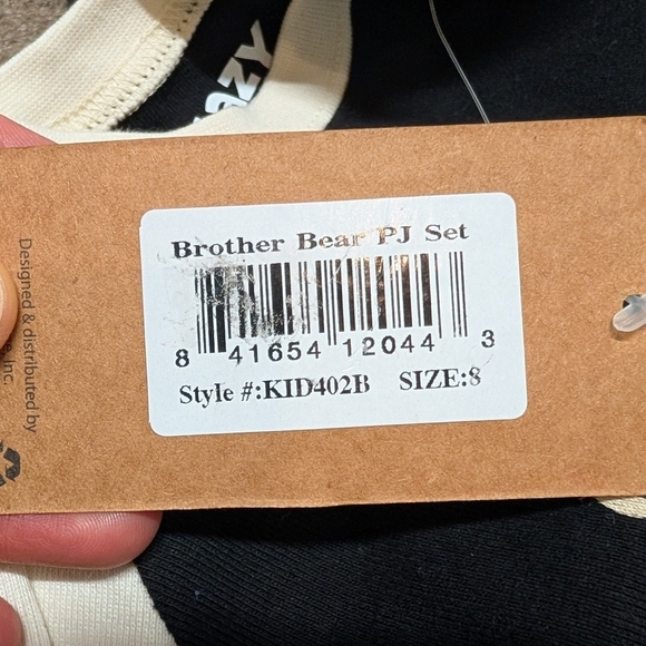 Lazy One Brother Bear Pajama Set Boys Size 8 New with Tags - Picture 3 of 6